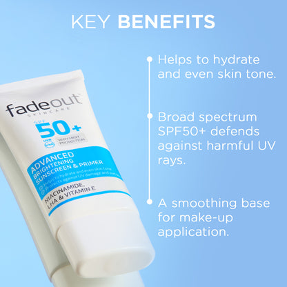 Advanced Brightening Sunscreen & Primer SPF50+ - Fade Out Skincare