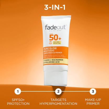 Pure Glow Brightening Sunscreen & Primer SPF50+ - Fade Out Skincare
