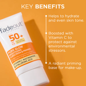 Pure Glow Brightening Sunscreen & Primer SPF50+ - Fade Out Skincare